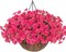 Artificial Fake Hanging Flowers Plants Baskets for Outdoor Spring(Hotpink)